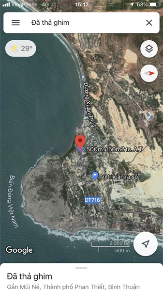 Bán 500m đất KP Long Sơn Mũi Né, thành phố Phan Thiết, tỉnh Bình Thuận.